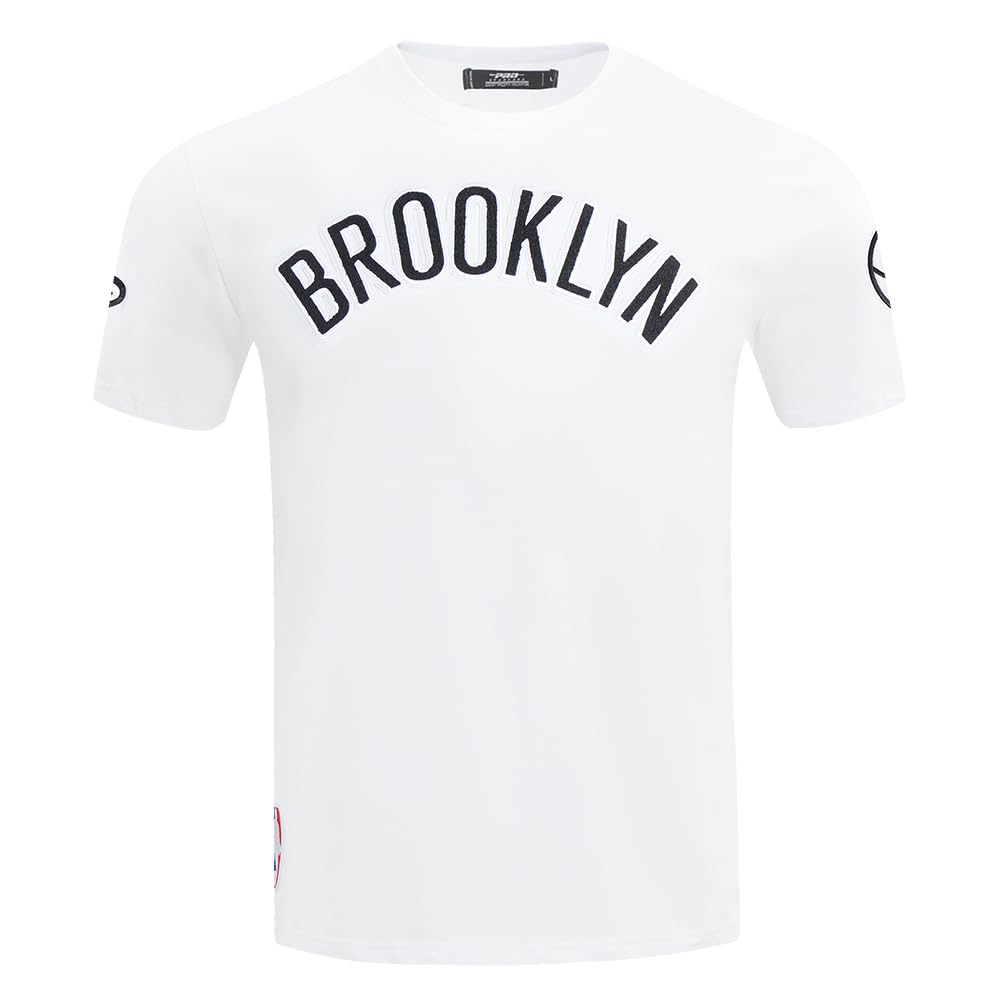 Pro Standard Mens NBA Classic Chenille Cotton Short Sleeve Tee White โ image 1