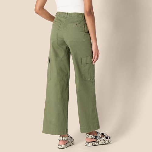 Amazon Essentials Women's High-Rise Relaxed-Fit Full-Length Wide Leg Cargo Khaki Pant2