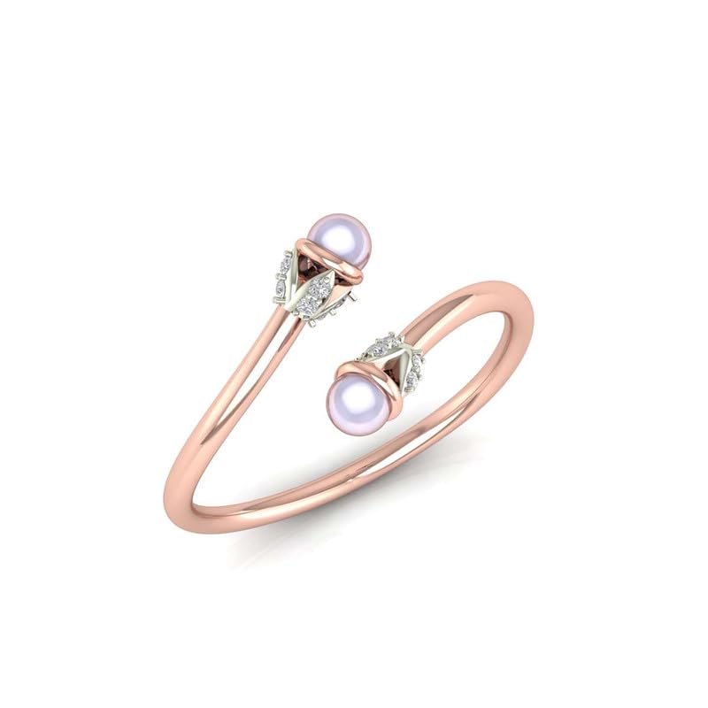Image of DISHIS 14K /18K Rose Gold Diamond Ring for Women