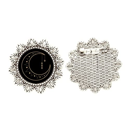 Broche de plata de tótem de estrella para lucir en chaquetas y eventos