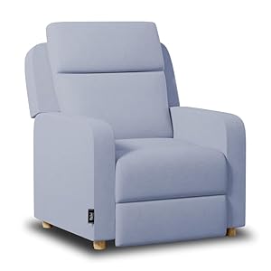 Nalui - Sillón Relax Reclinable One Fabric (77x87x95cm) con Apertura Push Manual y Estructura Reforzada. Sillón para el Salón Tapizado en Tela con Reclinación 160º Azul Celeste