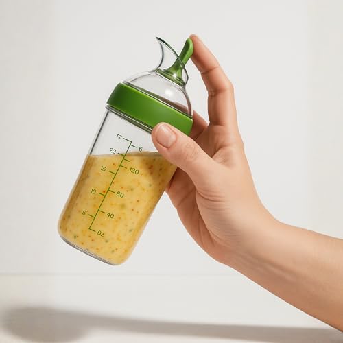 GOOD GRIPS Shaker à Vinaigrette Gradué 200 ml | Bouteille Mélangeur Sauce Salade Vinaigrette Assaisonnement | Huilier Vinaigrier | Doseur Saucier Pot à Sauce Checker | En PP Solide comme le Verre