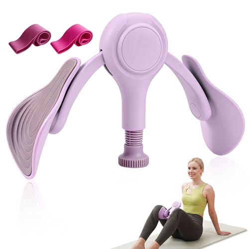 CYFIE Thigh Trainer Hip & Pelvic Floor Exerciser Leg Strength Workout Equipment for Women Adjustable Inner Thigh Exerciser Kegel Trainer for Home Gym with 2PCS Band
