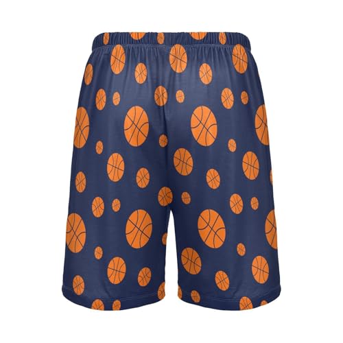 Men's Pajama Shorts Soft Comfy Casual Sleep Lounge Basketball Pj Bottom with Drawstring & Pockets3