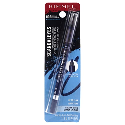 Rimmel London Scandaleyes Waterproof Gel Pencil - 006 Deep Blue Eyeliner Women 0.04 oz