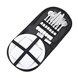 Healvian Juego de Cubiertos de Viaje para Camping de Acero Inoxidable Set Portátil para 4 Personas Tenedor y Cuchara Color Negro Utensilios para Picnic al Aire Libre y