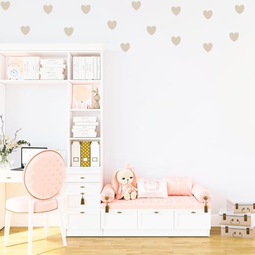 Image of Pastel Color Heart Sticker for Scrapbook or for Wall Decoration, Nursery Decor, Home Decor (Brown)
