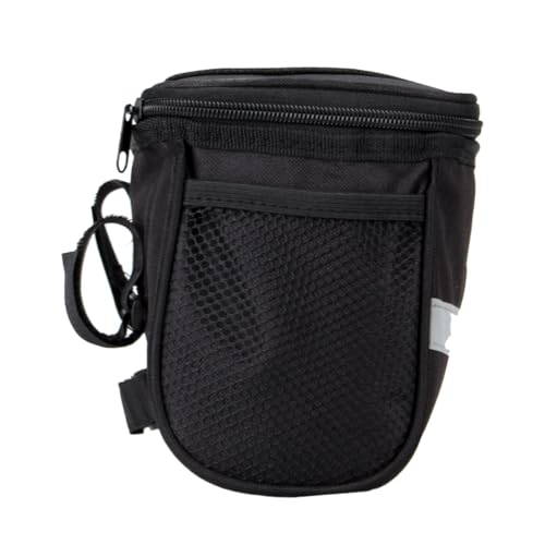 POPETPOP 電動自転車用オックスフォード製フロントバッグ 収納便利ハンドルバー掛けポーチ 携帯電話対応 小物整理に アウトドアサイクリン