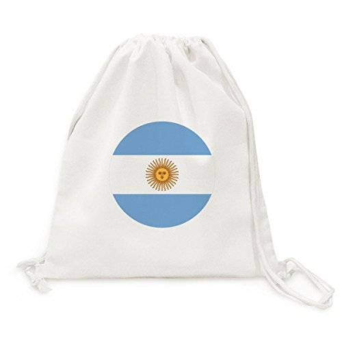 Mochila de lona com cordão e símbolo da bandeira nacional da Argentina
