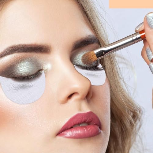 Image of TORMEN Eyeshadow Shields, Lint-Free Under Eye Pads, 50 Pcs | Lint-free eyeshadow stencil pads. Prevent fallout and residue. Makeup, eyelash extensions application. Portable, disposable.