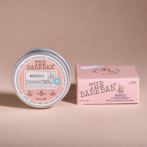 Image of The Bare Bar Neroli Deodorant - 20 gm | Citrus Fragrance| Odor & Sweat Control | Gentle, Natural formula and Chemical free|Good for all skin types | Travel Mini Size Solid Deodorant for Men & Women