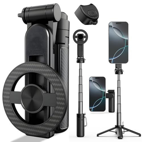 Perche à selfie magnétique 4 en 1 avec trépied extensible et télécommande pour smartphone