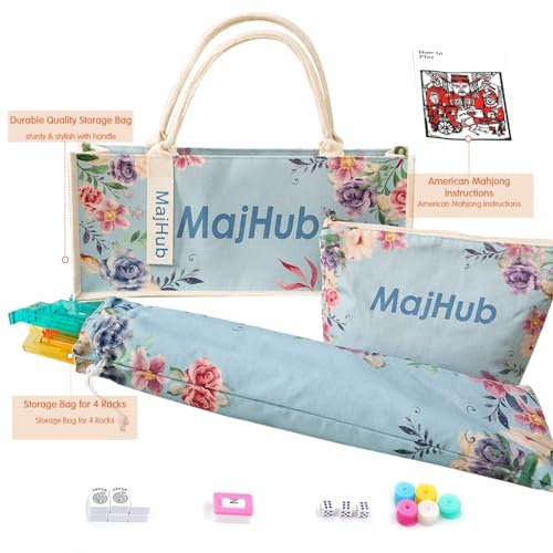 American Mahjong Set con 166 fichas y accesorios miniatura 7