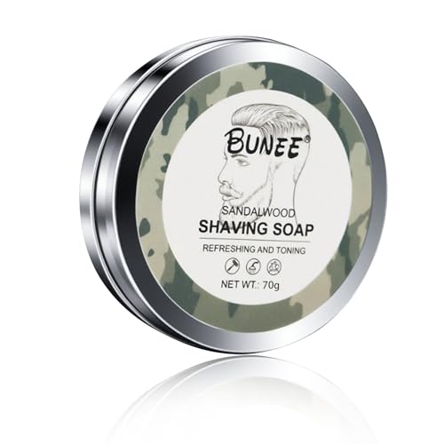 70g Jabón de afeitar premium,una abundante espuma de afeitar,Perfecto para afeitado con navaja y maquinilla,Jabón natural
