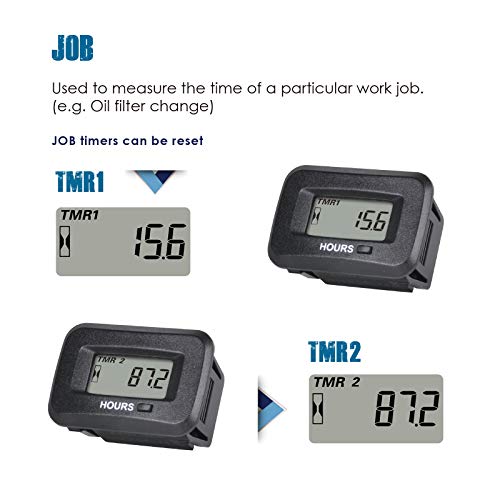 Runleader Digital Lcd Hour Meter Kit,Ac/Dc 5V To 277V,Initial Hours Settable,Use For Ztr Lawn Mower Tractor Generator Golf Cart Club Car Scrubber Marine Atv Motor Compressor And Gas Powered Equipment #TOP2