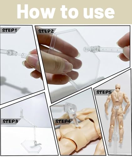 Image of Action Figure Toys, Movable Action Figure for Artists, Drawing Model with Articulated Joints, Skin Tone Male Figure for Painting Photography and Display