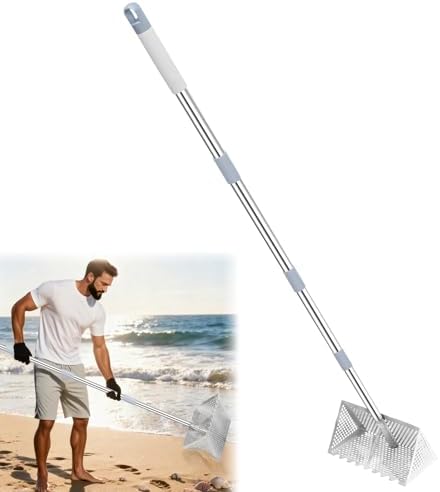 Amazon.com : Sand Flea Rake, 65-Inch Long Handle Stainless Steel Sand ...