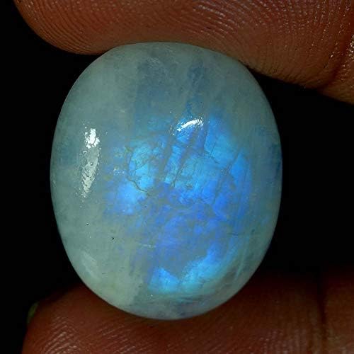 26.60Cts Natural Rainbow Moonstone Amazing Flash Oval Cabochon Loose Gemstone