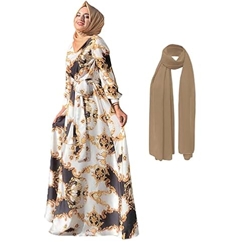Women Muslim Dress Prayer Robe Casual Loose Long Sleeve Muslim Prayer Outfit Maxi Dress Muslim Wedding Dresses Cover