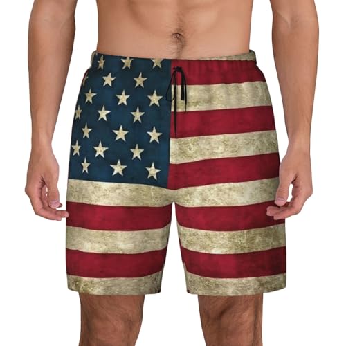 Short de bain homme drapeau américain séchage rapide pour la plage