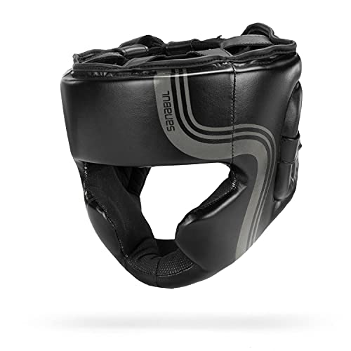 Sanabul Core Series Boxing Mma Kickboxing Head Gear (Black/Gunmetal, S/M) #TOP1