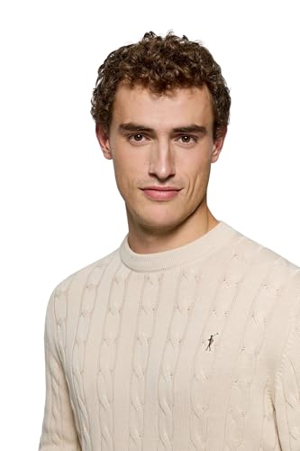 Polo Club Strickpullover Zopfmuster Herren Baumwolle - Sweater Coton