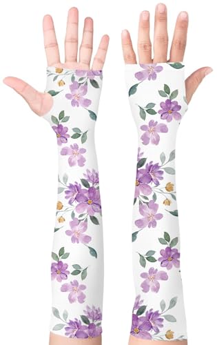 Image of Bebila Gardening Sleeves for Women Farm UV Sun Protection Anti-Scratch Cooling Sleeves with Thumb Hole Arms Cover Outdoors