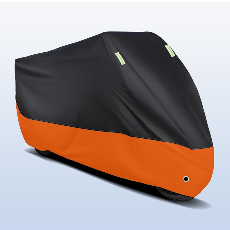 ZanLIn Telo coprimoto per Piaggio Vespa GTS GTV 250 300, Telo Moto da Esterno Internocon con Strisce Riflettenti, Impermeabile Copri Moto,Black Orange/B