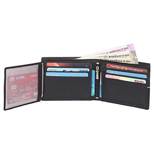 Image of Amicraft PU Leather Gift Combo Set|Gift |Wallet and Belt Gift For Him Light Weight Tan Wallet for Men 6 Card Slots PU Leather Formal & Casual Belt Free Size Upto 42 Inches|(Black)