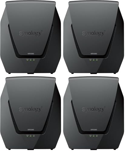 Image of Synology WRX560 - Dual-Band Wi-Fi 6 Router, 2.5Gbps Ethernet, VLAN Segmentation, Multiple SSIDs, Parental Controls, Threat Prevention, VPN (US Version) 2.6 x 7.64 x 9.17 inches (Pack of 4)