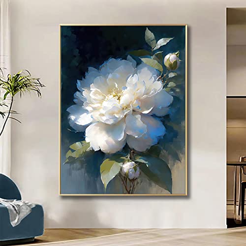 Cuadro floral de peonías para decorar un salón moderno con láminas de pared