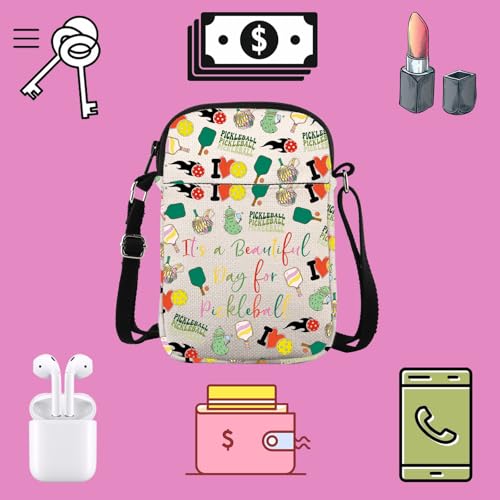 TSOTMO Pickleball Gift It's A Beautiful Day For Pickleball Crossbody Bag Pickleball Lover Gift Pickleball Coach Gift3