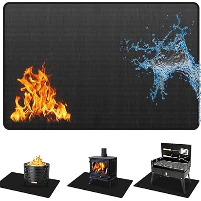conglow Under Grill Mats for Outdoor Grill - 60x40inch Under Grill Deck and Patio Mat, Double-Sided Fireproof BBQ Matt for Under Grill, Oil-Proof Waterproof Fire Pit Deck Protector Mat