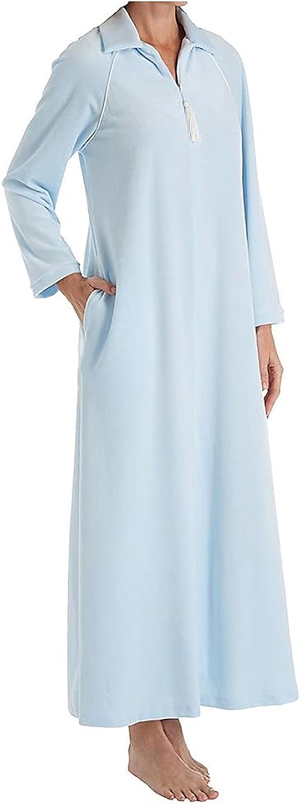 Velour dressing gown with zip Clearance