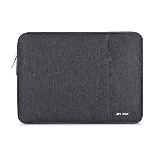 Image of MOSISO Laptop Case 13.3 inch, 13-13.3 inch Laptop Sleeve Compatible with MacBook Air /Pro 13 /Pro 14 M5 M4 M3 M2 M1, HP Dell ASUS Lenovo,Polyester Vertical Computer Sleeve Bag with Pocket, Space Gray