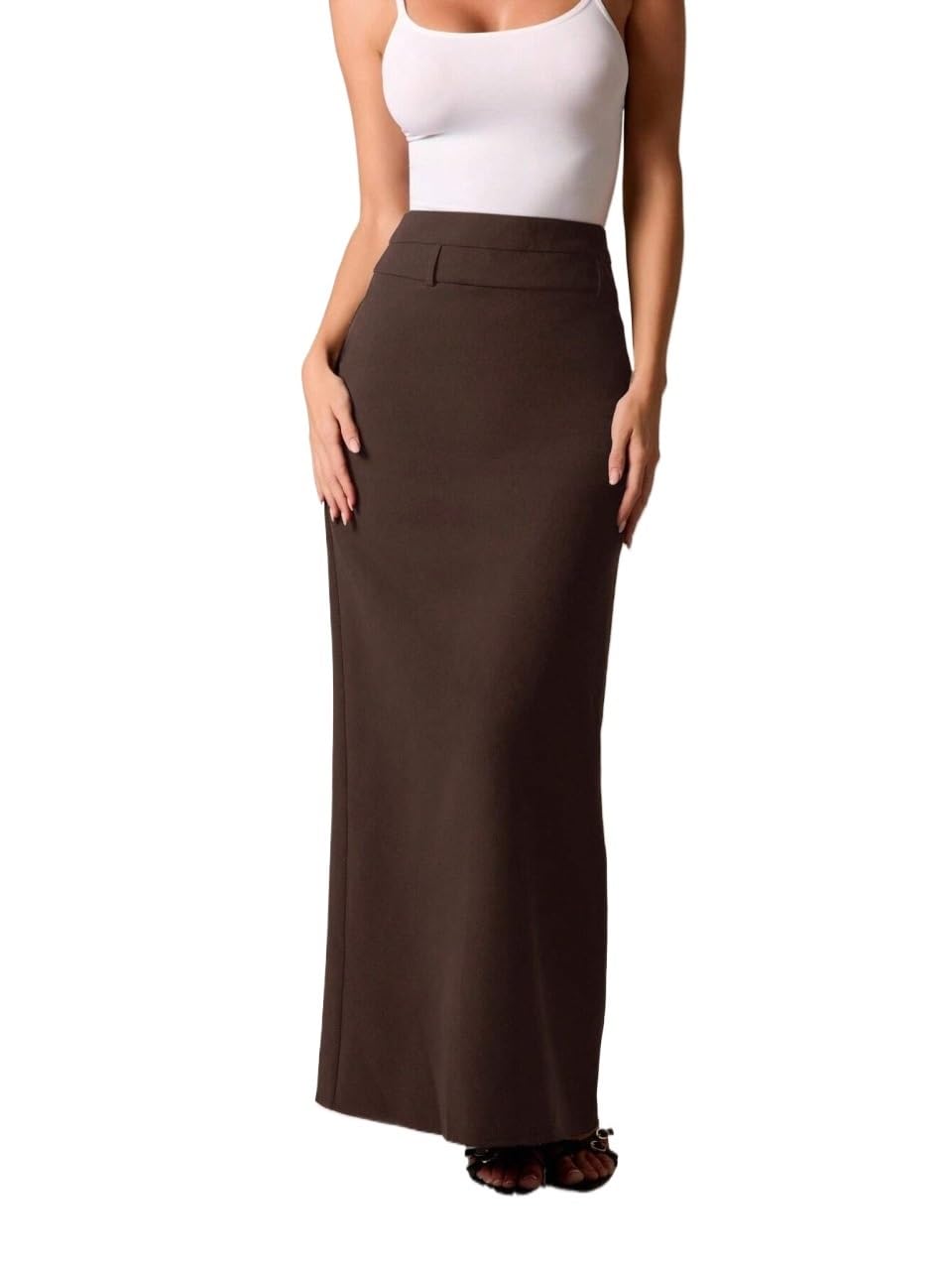 Womens Trendy Skirt Elegant Plain Low Waist Skirt Fall Clothing