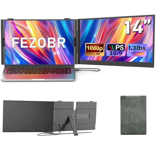 Image of 14 inch Laptop Screen Extender, Ultra-Thin 0.17 inch FHD 1080P IPS Portable Monitor for Laptop, Dual Monitor Extender, Plug & Play, Work with Windows /Mac /Chrome, Fits 13 inch-17.3 inch Laptops