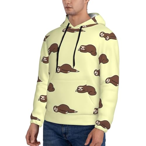 Sleep Sloth Men'S Casual Sweatshirt Hoodie, Long Sleeve Hooded Pullover With Pocket And Drawstring3