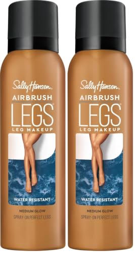 Sally Hansen Airbrush Legs, Spray-On, Medium Glow | Leg Makeup | 4.4 Oz | Pack of 2