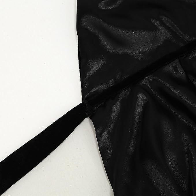 Adult Wizard Robe Warlock Cloak Costume with Sleeves Satin Robe with Hood Halloween4