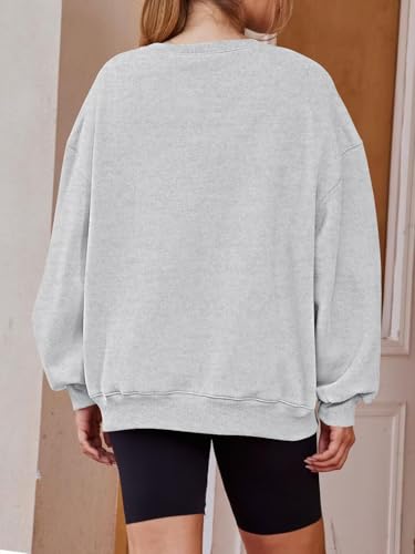 Lacozy Womens Oversized USA Sweatshirts American Flag Crewneck Sweater Long Sleeve Loose Fleece Tops 4th of July Outfits2