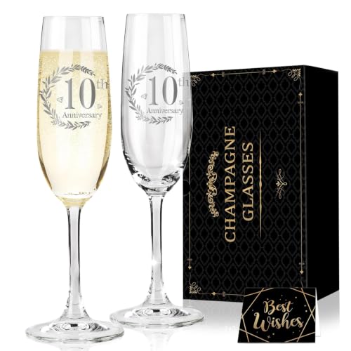 Hexagram 10th Anniversary Champagne Flutes Gifts...