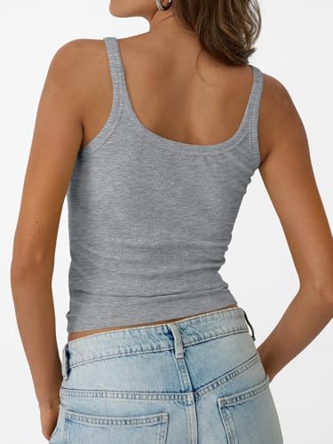 Trendy Queen Tank Tops for Women Summer Racerback Workout Tops Ribbed Spaghetti Strap Camisole Going Out Clothes 20254