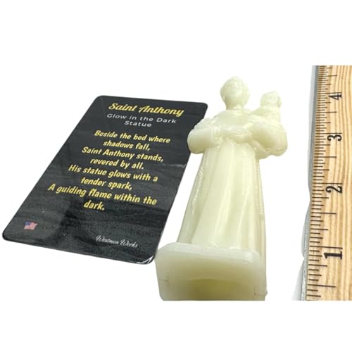 Estatua mini St Anthony que brilla en la oscuridad miniatura 5