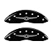 MGP 32005SCW1BK Set of 4 Caliper covers Engraved Front and Rear: Style 1/Chrysler Wing Black powder coat finish silver characters.