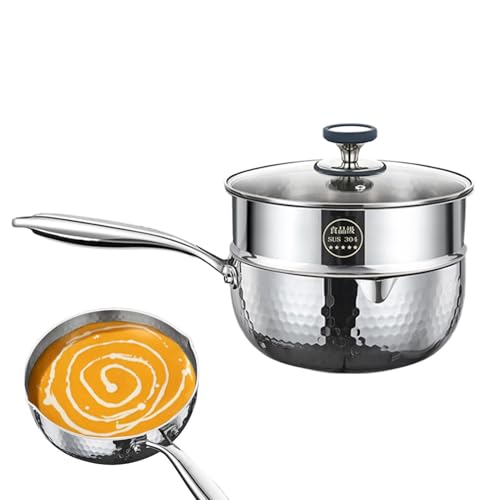 Sartén para salsas antiadherente con vertedor y tapa para freír y cocinar 2
