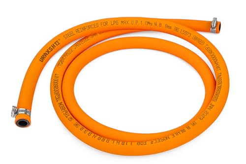 Image of Gas Pipe with Safety Lock | ISI Marked | Leak-Proof LPG Gas Pipe 5 YEAR WARRANTY (1 GAS-PIPE +2-CLIP)