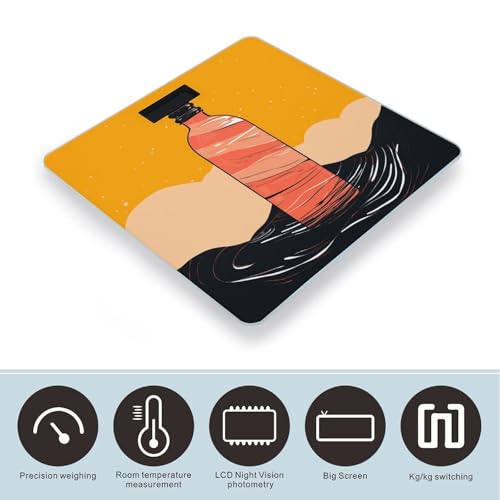 Báscula digital para baño con vidrio templado y pantalla LCD miniatura 3