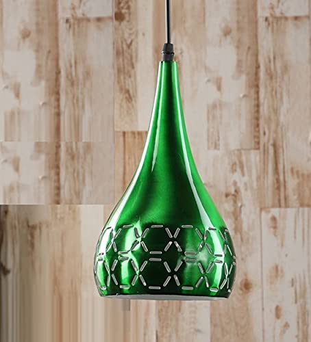 Image of GreyWings Metal Cut Hanging Light Ceiling Pendant Lamp, 6 inch Small, Green, Pack of 3