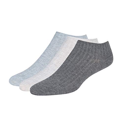 Lemon Women's 3 Pack Liquid Modal Ped No Show Socks, Charcoal, OS